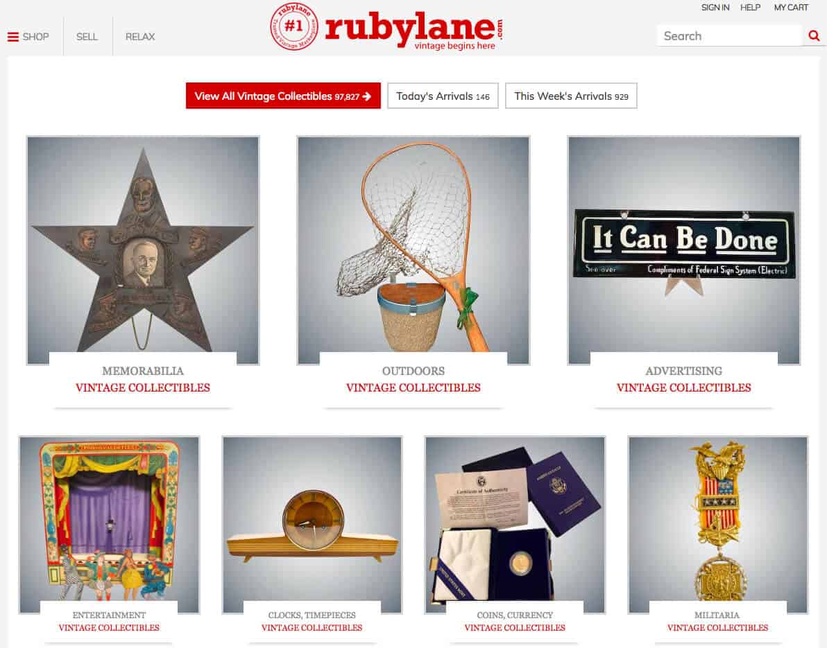 online shops vintage ruby lane