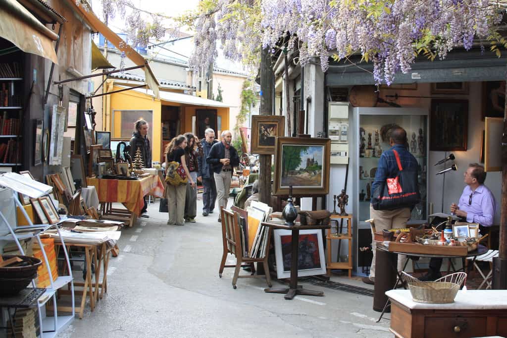 an outside view from the flea market in st ouen