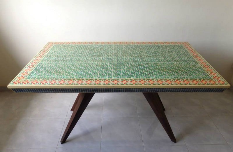 Colourful upcycled furniture with Southeast Asian retro patterns at Art from Junk Singapore