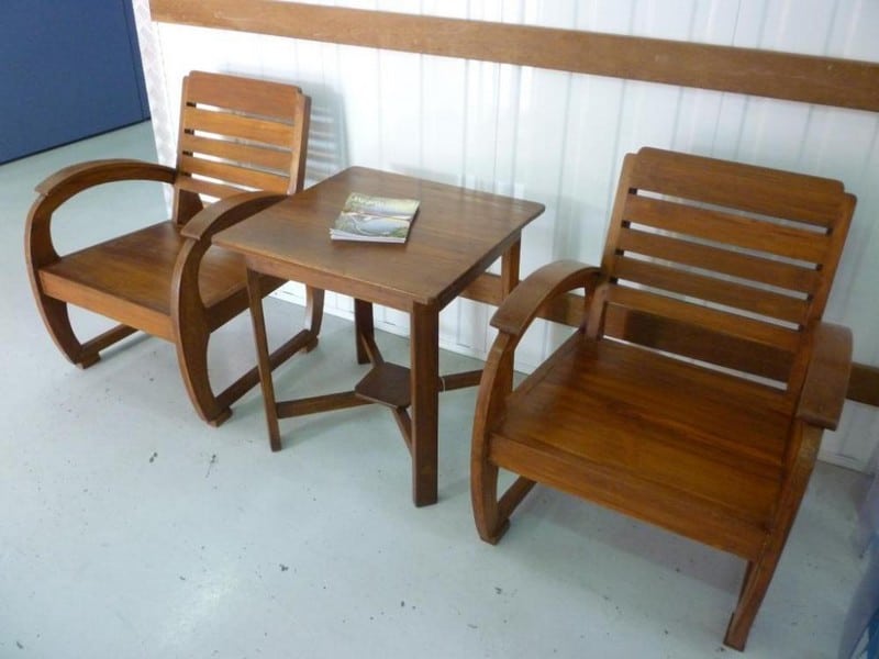 Mid-century chairs and tables sourced by the owner of Mad About Vintage Singapore