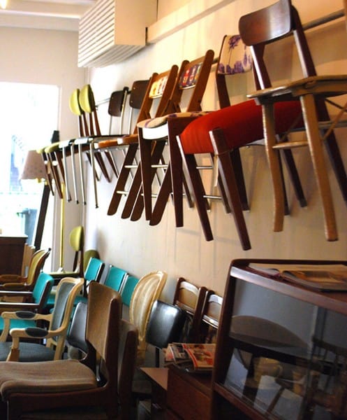 Lovingly restored vintage wooden furniture at ReStore Living vintage shop Singapore