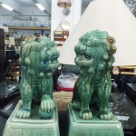two chinese green lions by Hock Siong Co Singapore