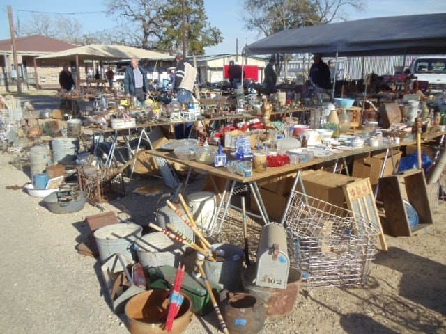 Crowds browsing stalls at Canton First Monday flea market
