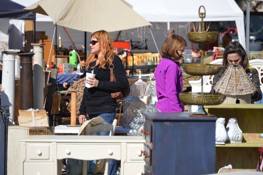 Raleigh Flea Market indoor vendor stalls at North Carolina State Fairgrounds