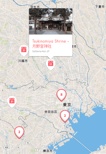 flea market map Tokyo