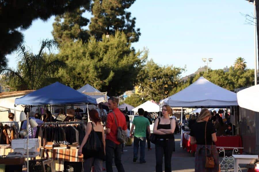 Best flea markets in LA: View of Melrose Trading Post flea market