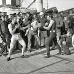 Boxing match aboard the U.S.S. New York July 3 1899 bw