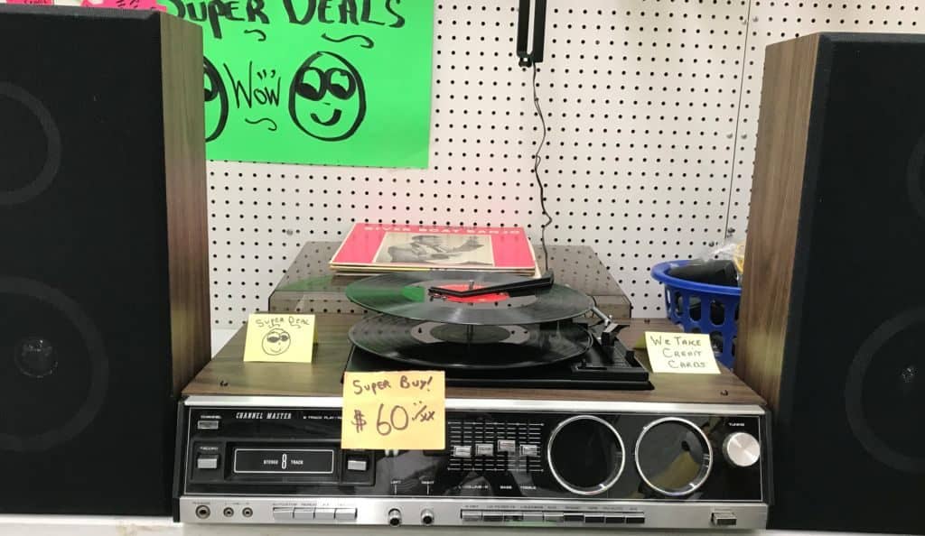 1970s Channel Master stereo system with speakers at Caesar Creek Flea Market Ohio