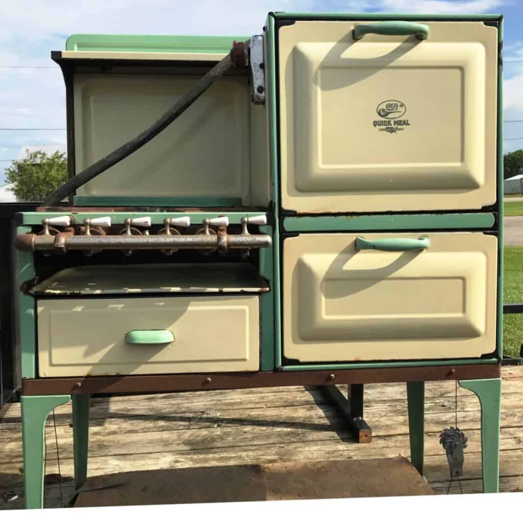 American Stove Company cast iron gas stove for sale at Caesar Creek Flea Market Ohio